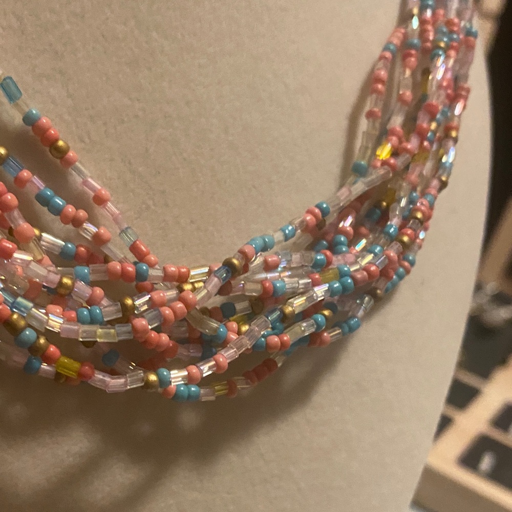 Multicolor Statement Beaded Necklace - image 3